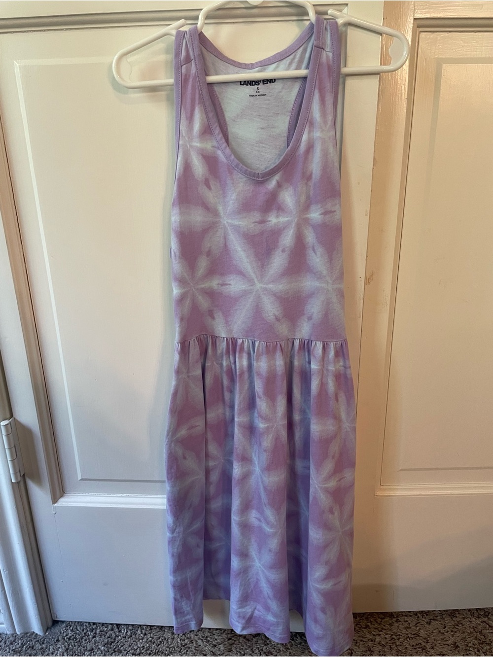 Lands' End Lavender Tie-Dye Tank Dress